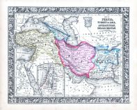 Persia, Turkey in Asia, Afghanistan, Beloochistan, World Atlas 1864 Mitchells New General Atlas